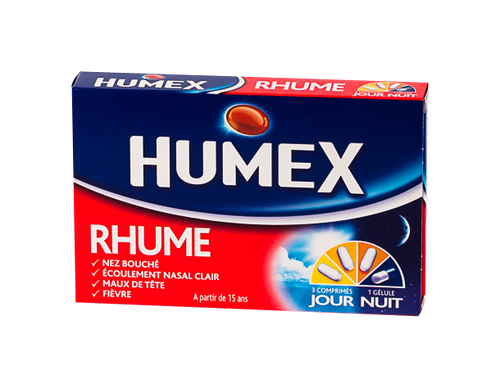 Image Humex Rhume Jour/Nuit 12 Comprimés + 4 Gélules